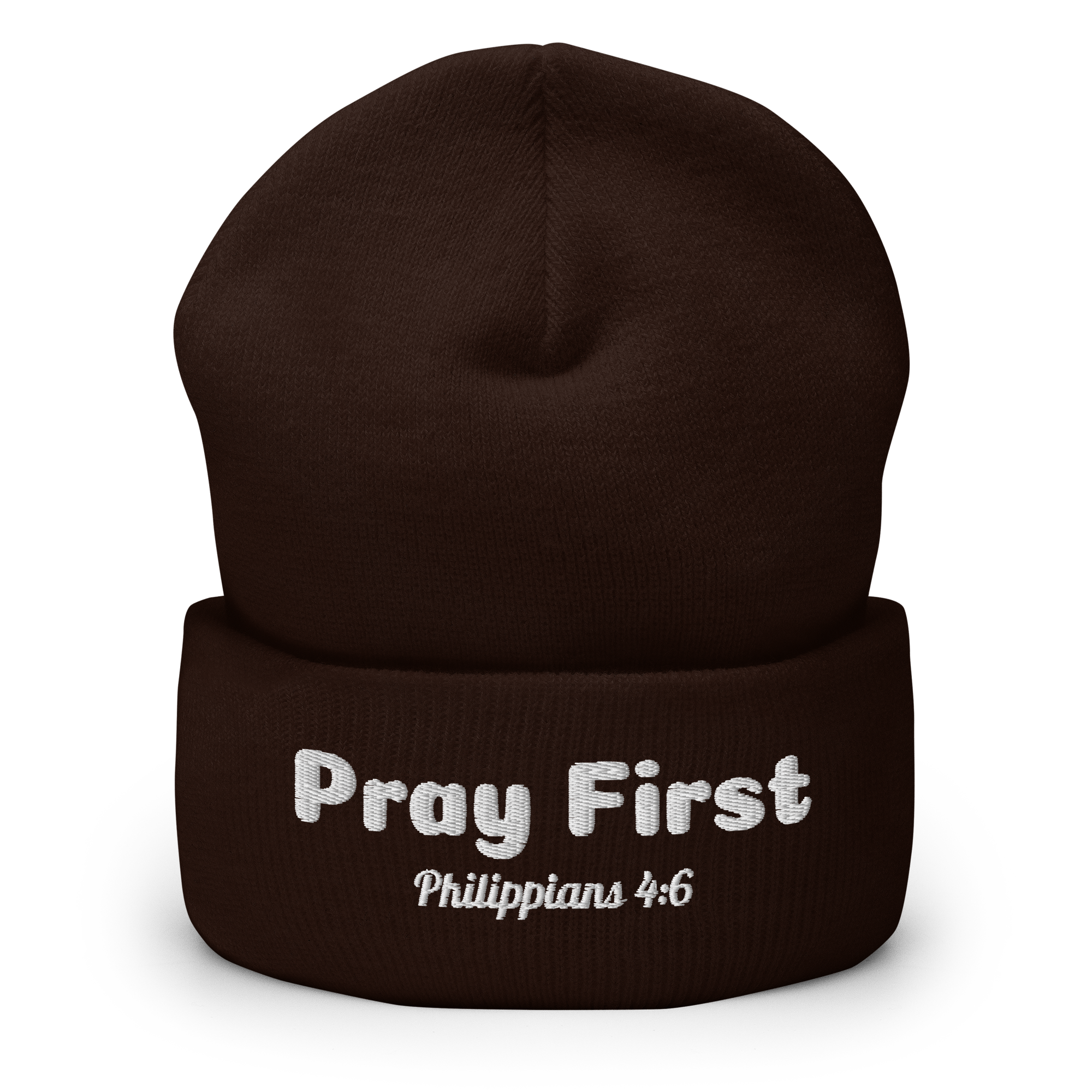 Pray First Cuffed Beanie