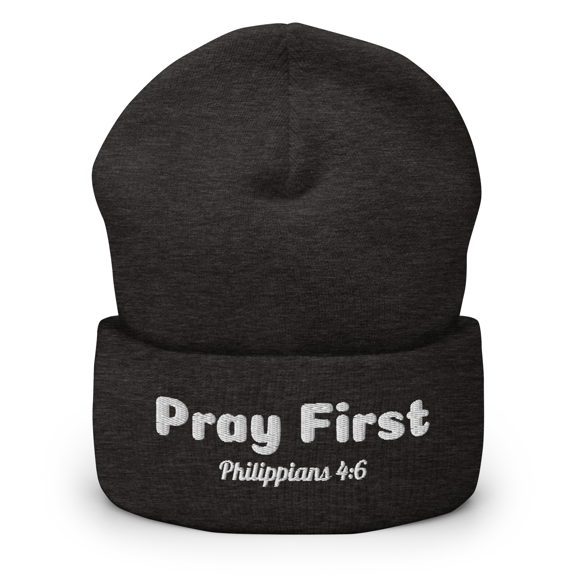 Pray First Cuffed Beanie