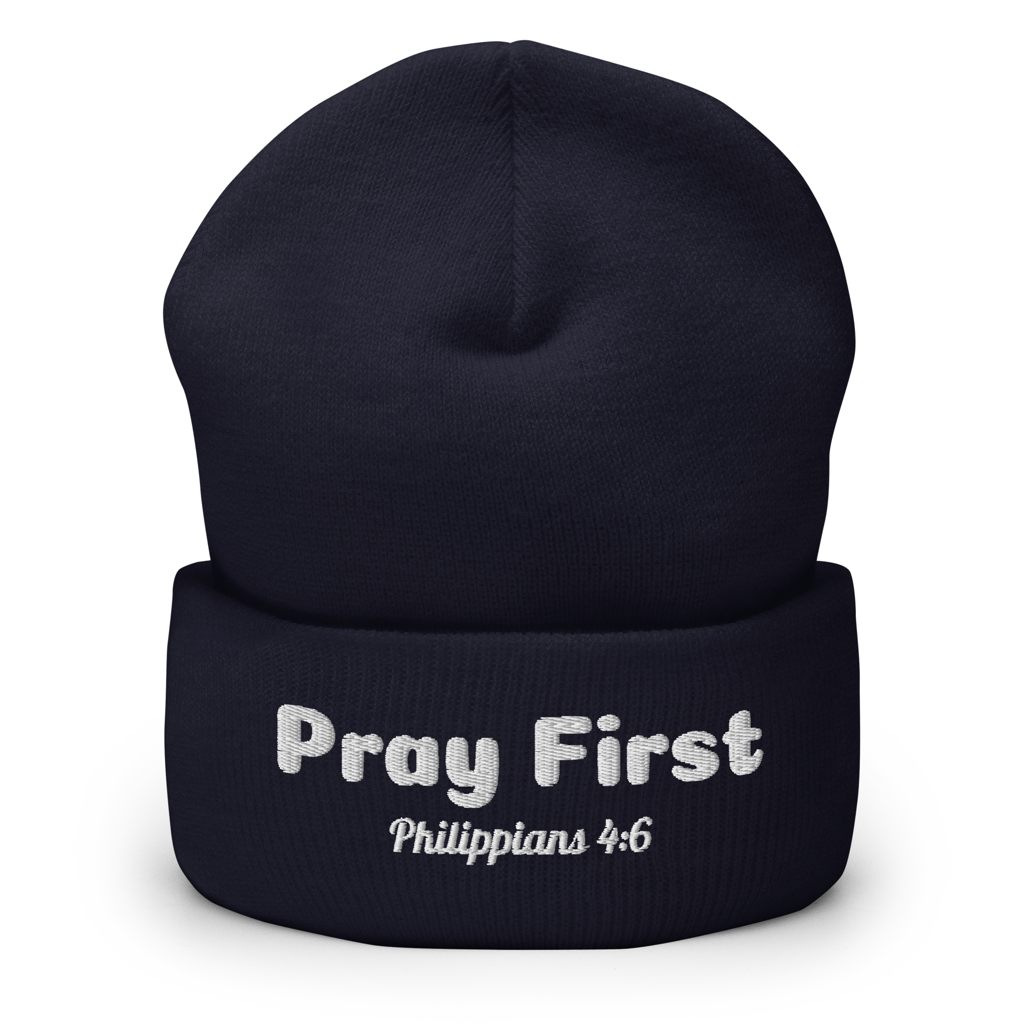 Pray First Cuffed Beanie